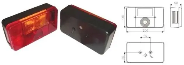 Utánfutó lámpa jobb oldali Radex 5001-11 komplett, ködzáró fénnyel Kedvezményes ár